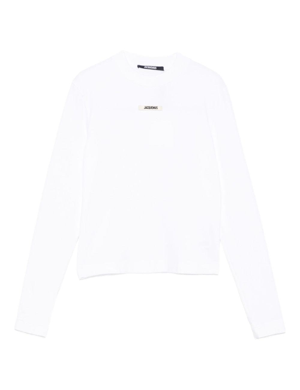 T-shirt a maniche lunghe le tshirt gros grain in bianco Jacquemus - donna 