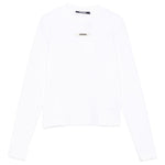 T-shirt a maniche lunghe le tshirt gros grain in bianco Jacquemus - donna 