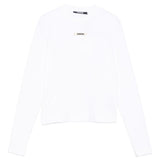 T-shirt a maniche lunghe le tshirt gros grain in bianco Jacquemus - donna 
