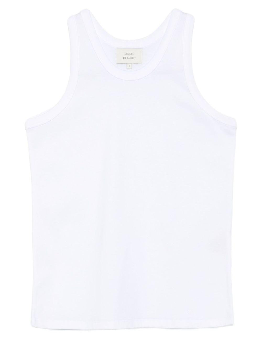 Canotta in cotone in bianco Loulou de saison - donna 