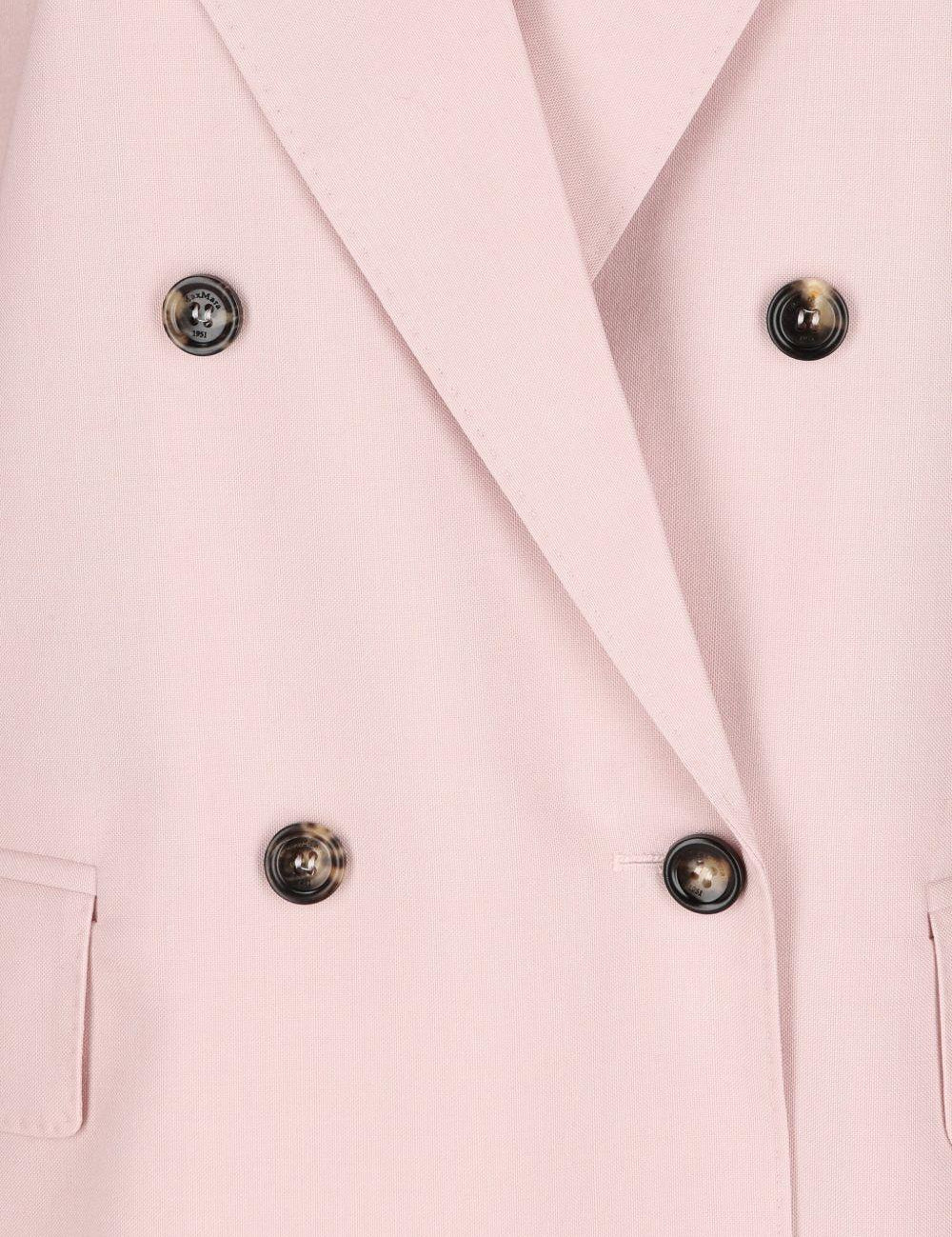 Blazer doppiopetto in lana, mohair e seta ombrosa in rosa Maxmara - donna 