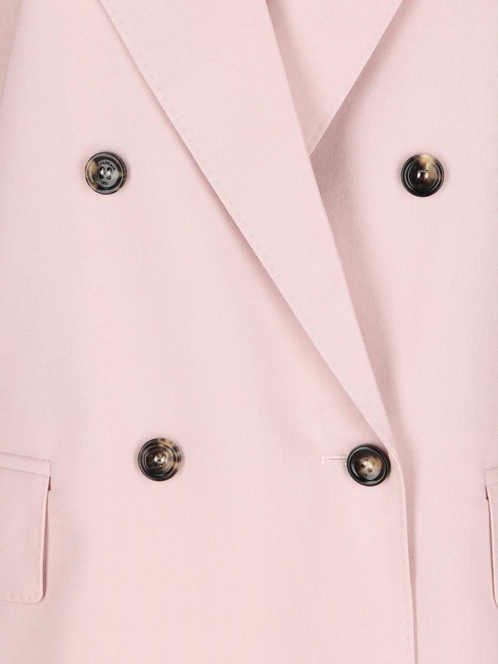 Blazer doppiopetto in lana, mohair e seta ombrosa in rosa Maxmara - donna 