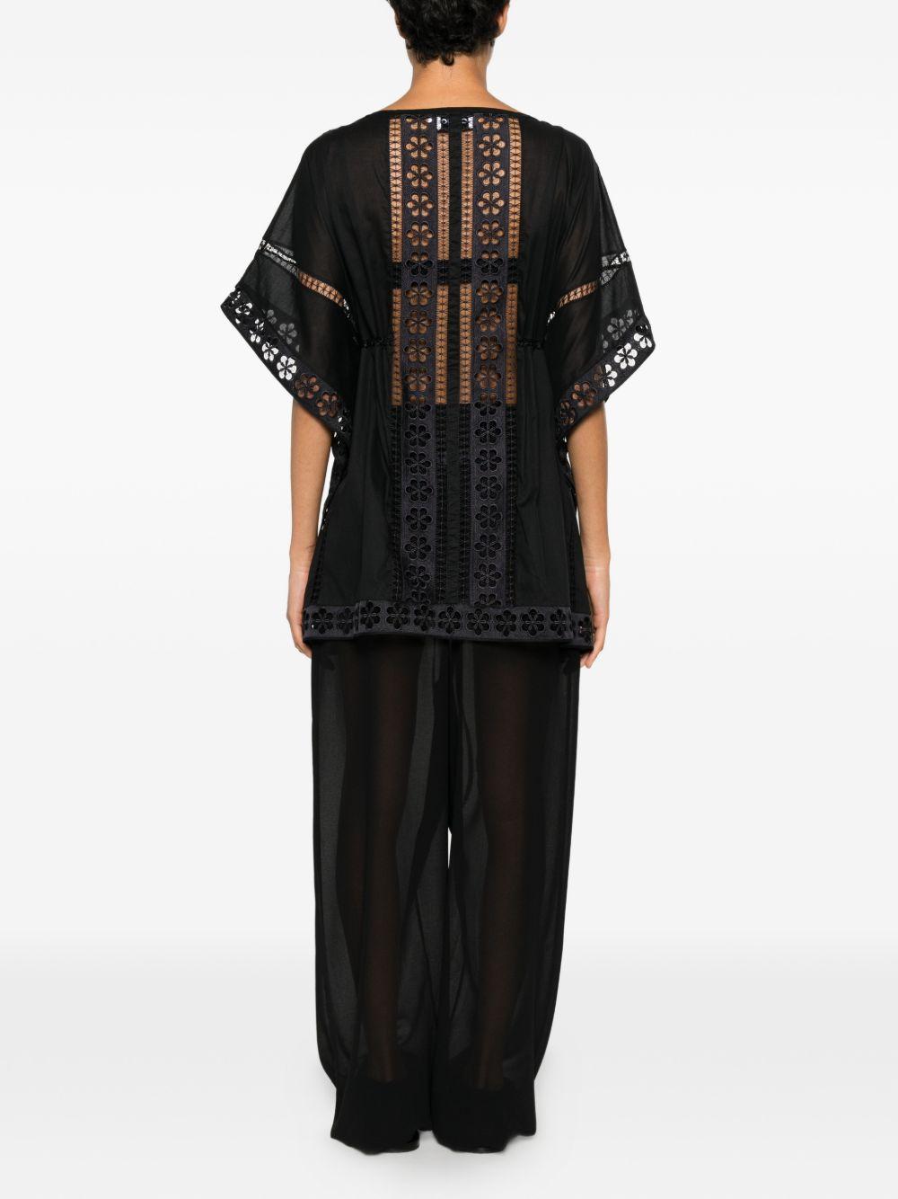 Top con inserti in pizzo in nero Charo ruiz ibiza 1989 - donna 