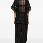 Top con inserti in pizzo in nero Charo ruiz ibiza 1989 - donna 