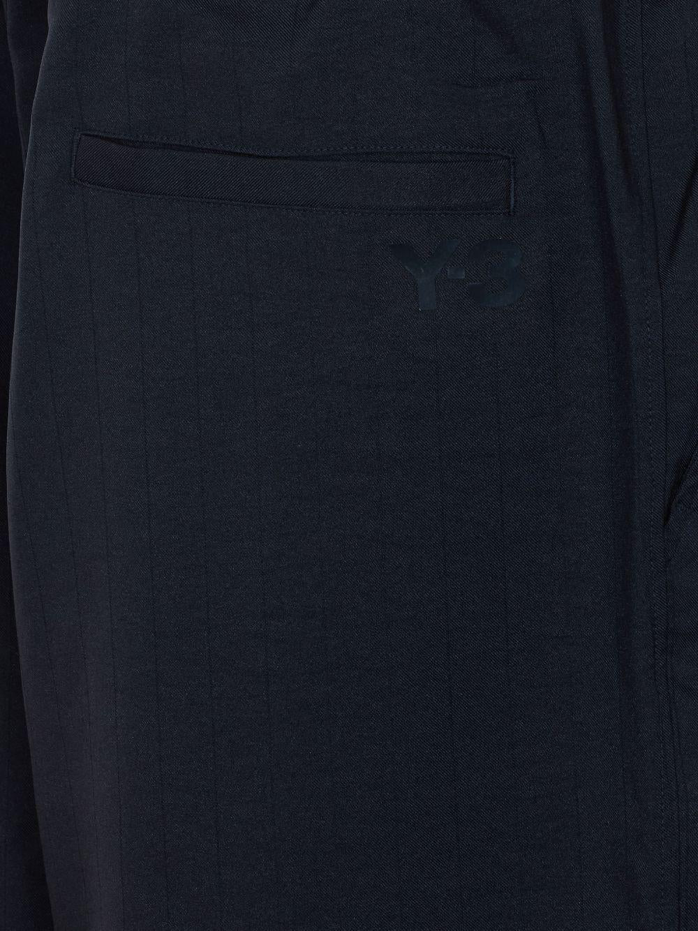 Pantaloni elasticizzati a larga costina in nero Y-3 - uomo 