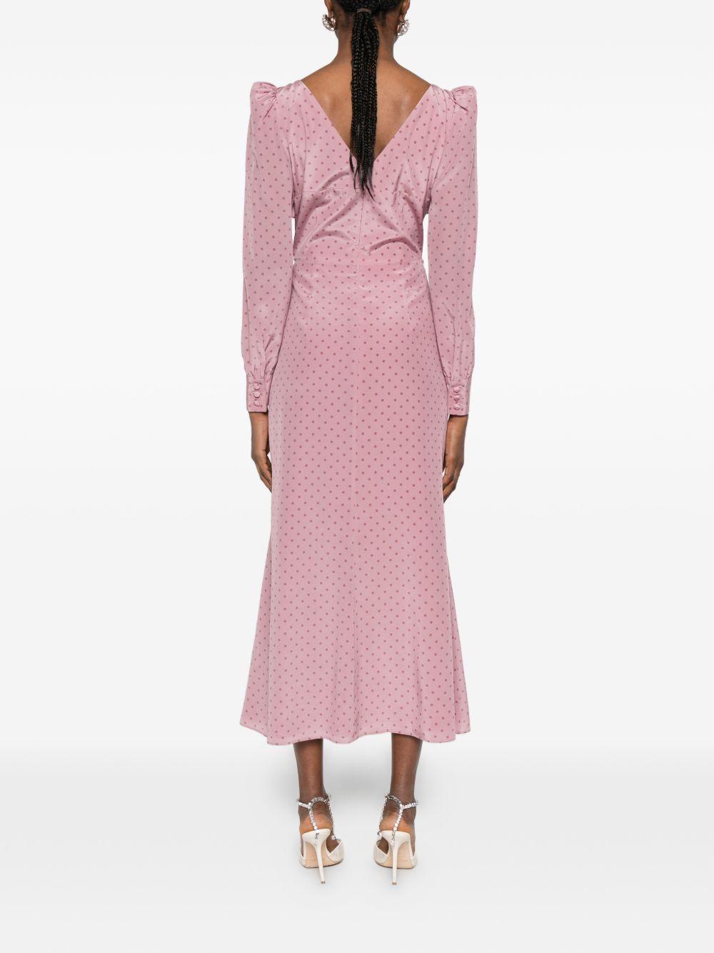 Abito midi con pois in lilla Alessandra Rich - donna 