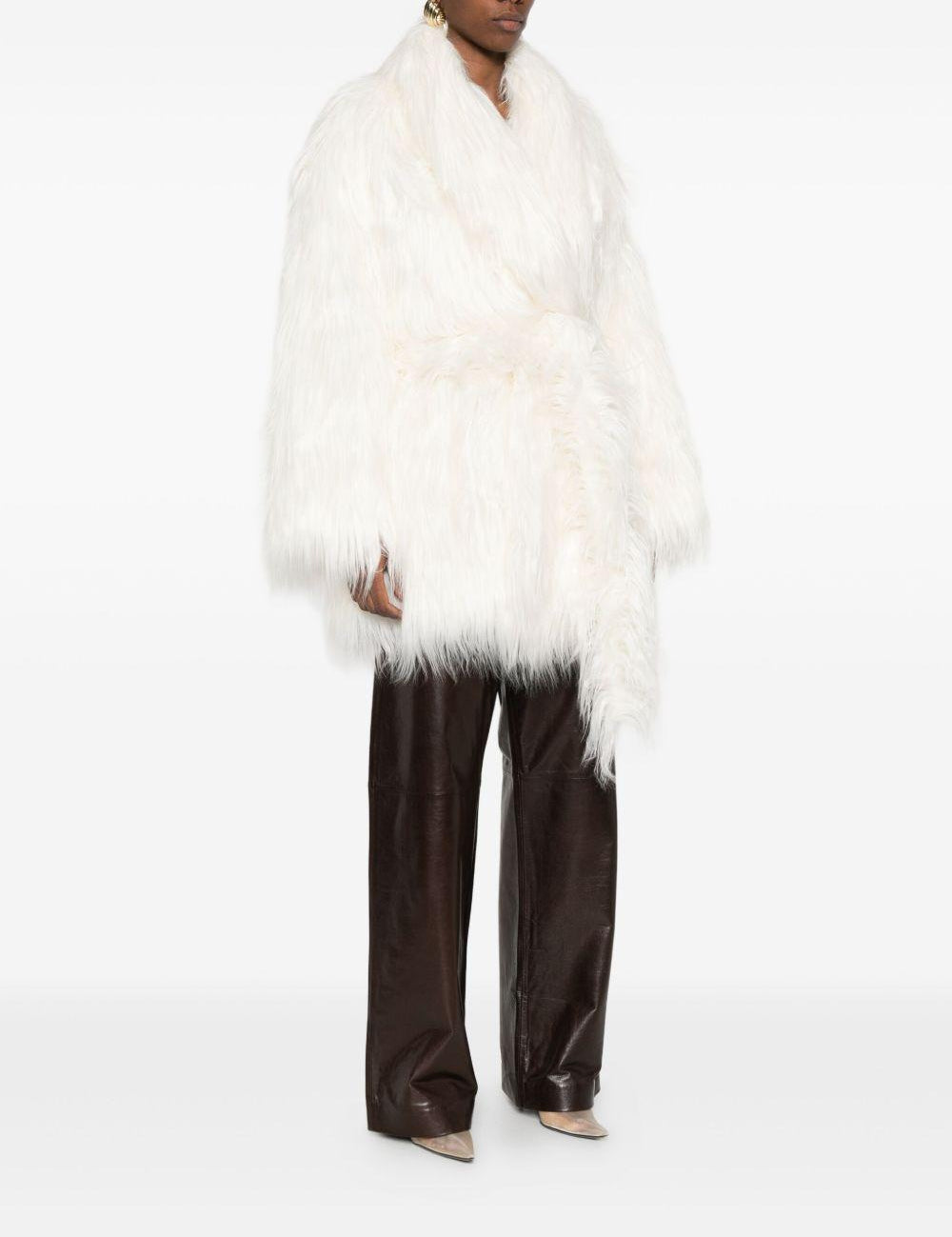 Cappotto in eco-pelliccia juno color crema Entire Studios - donna 