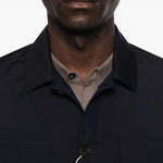 Giacca-camicia con bottoni in blu Grayed - uomo 