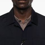 Giacca-camicia con bottoni in blu Grayed - uomo 