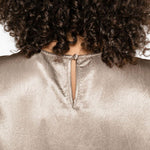 Top satinato a maniche corte in beige Simkhai - donna 