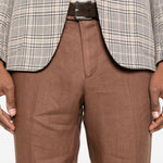Pantaloni lyon in marrone lardini - uomo 
