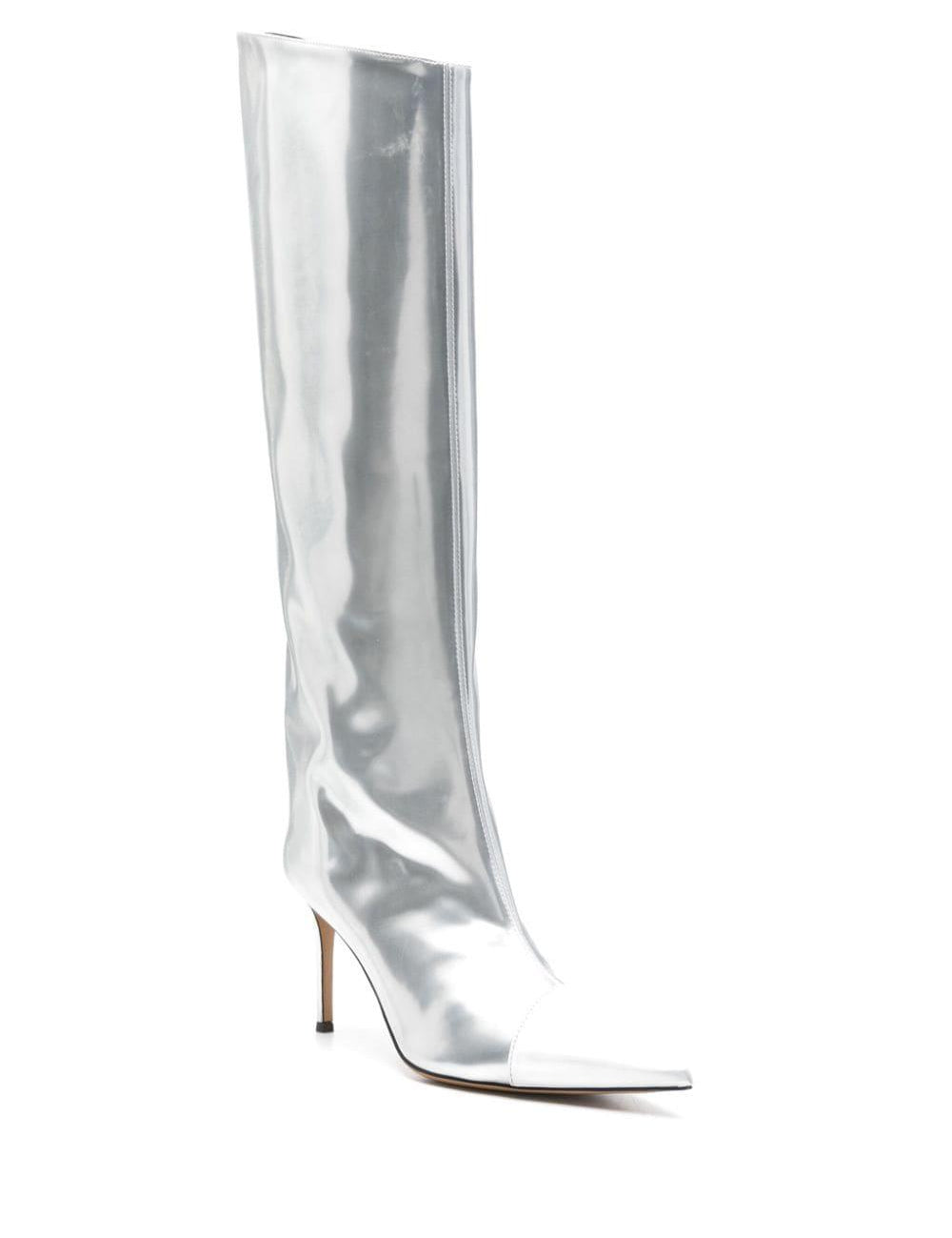 Stivali al ginocchio 90mm in argento - donna 