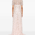 Abito lungo con perline e cristalli in rosa Jenny packham - donna 