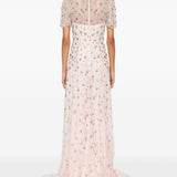 Abito lungo con perline e cristalli in rosa Jenny packham - donna 