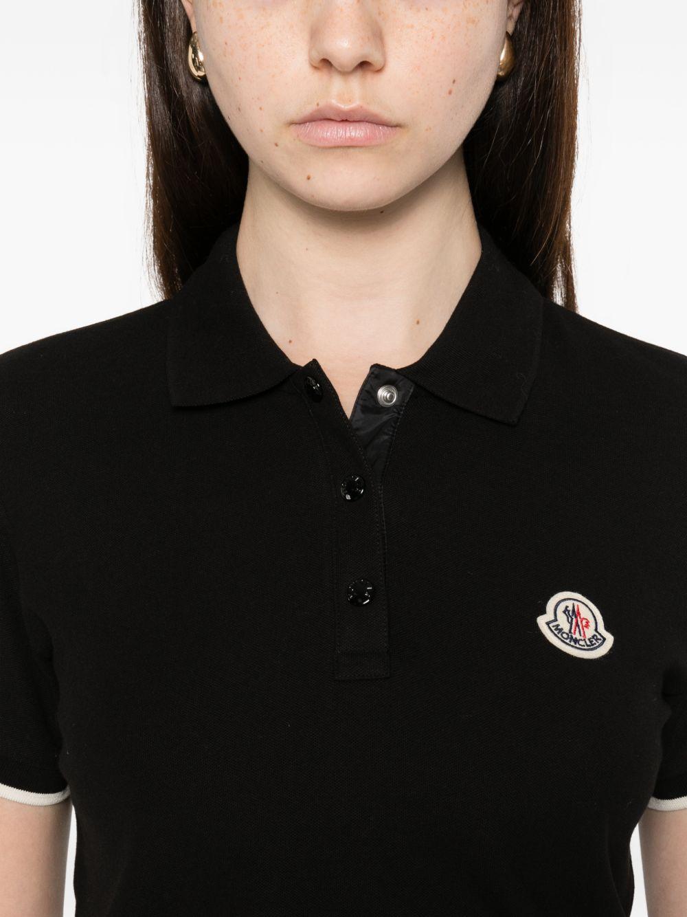 Polo a maniche corte in nero Moncler - donna 