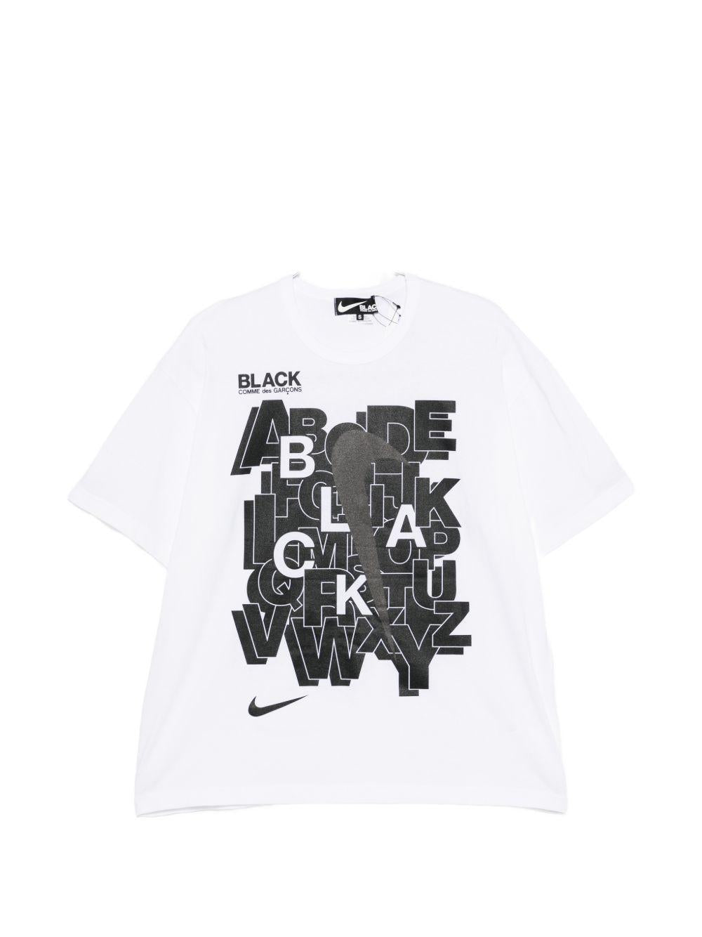 T-shirt con stampa in bianco e nero  Comme Des Garçons Black  x Nike - unisex 