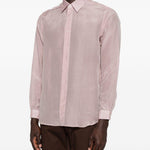 Camicia a maniche lunghe con abbottonatura nascosta in rosa Lardini - uomo 