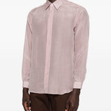 Camicia a maniche lunghe con abbottonatura nascosta in rosa Lardini - uomo 