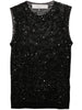 Top in maglia Melyssa con paillettes in nero Golden Goose - donna