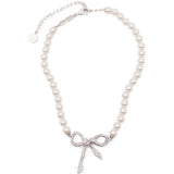 Collana con fiocco in bianco Yvmin - donna 