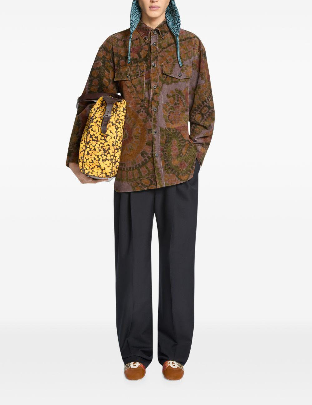 Camicia con stampa all-over multicolore 