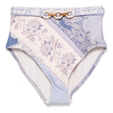 Slip bikini lucky a vita alta  in celeste Zimmermann - donna 