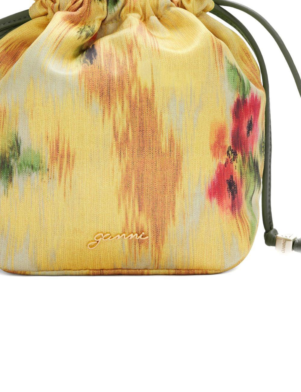 Borsa a fiori con coulisse in giallo Ganni - donna 