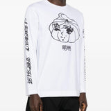 T-shirt a manica lunga stampata in bianco Simone rocha - uomo 