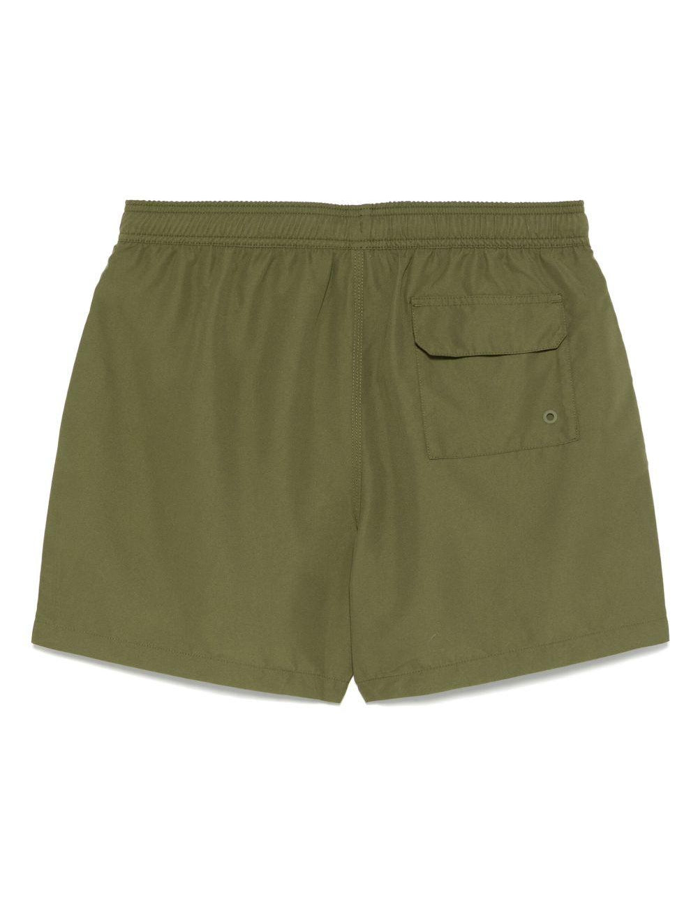 Costume da bagno con logo ricamato in verde Barbour - uomo 