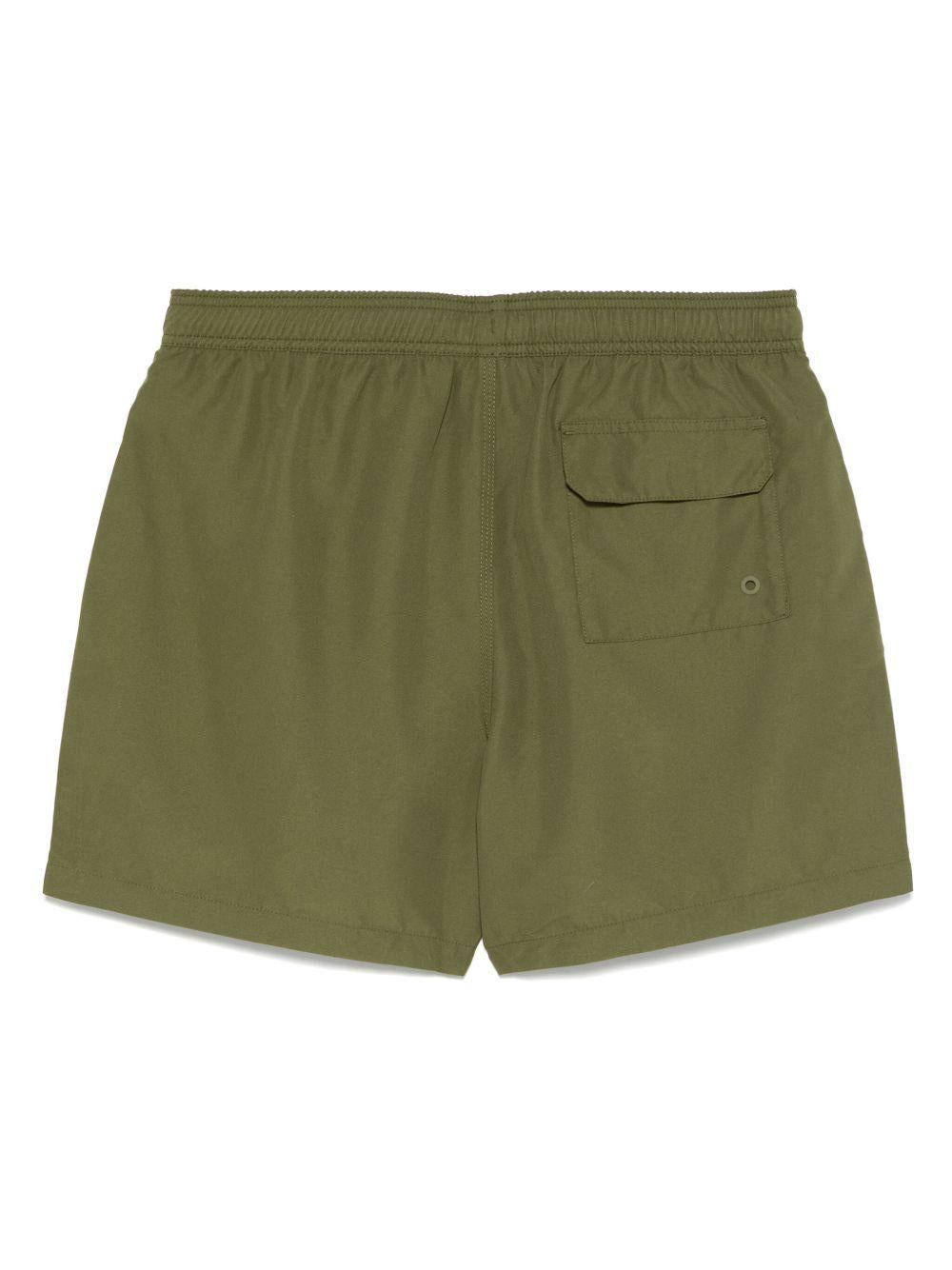 Costume da bagno con logo ricamato in verde Barbour - uomo 