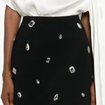 Minigonna con strass in nero David Koma - donna 