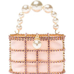 Borsa a mano con cristalli e perle holli in rosa Rosantica - donna 