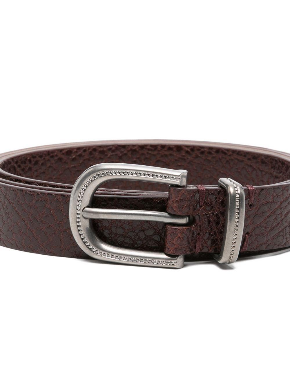 Cintura con fibbia testurizzata in marrone Brunello cucinelli - donna 