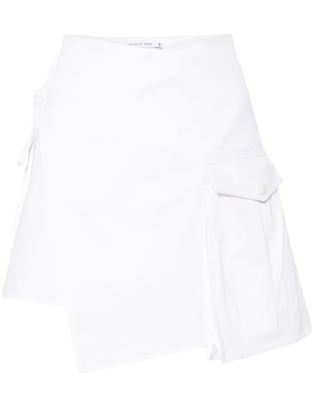 Minigonna asimmetrica in bianco - donna 