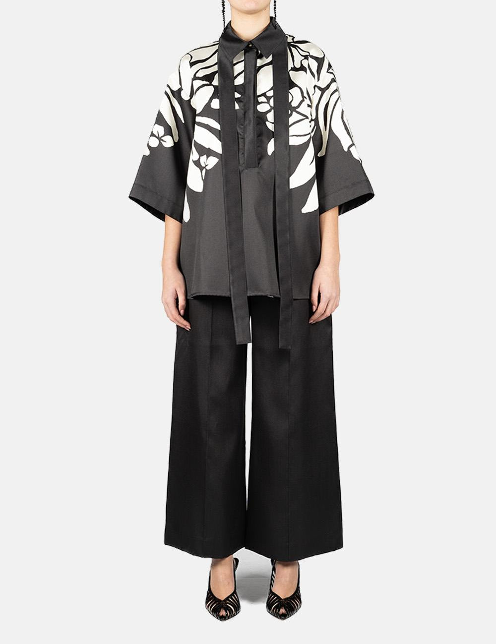Blusa in mikado in nero e bianco Elie Saab - donna 