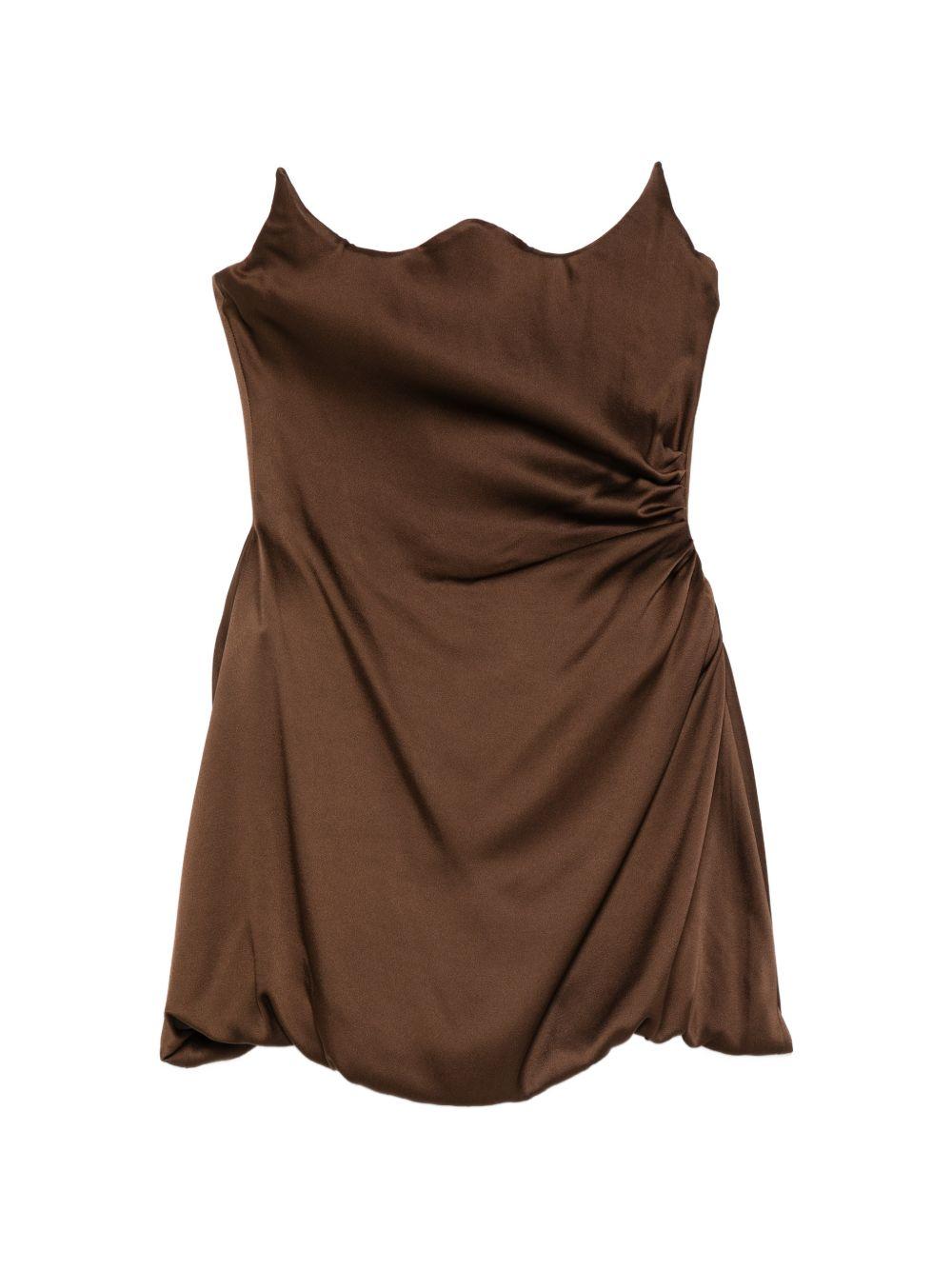 ABITO MINI DRAPPEGGIATO IN MARRONE GIUSEPPE DI MORABITO - donna 