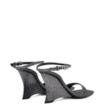 Sandali con zeppa D-Amber in argento Diesel - donna 
