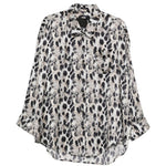 Camicia con collo basso in beige e nero R13 - donna 