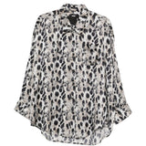 Camicia con collo basso in beige e nero R13 - donna 