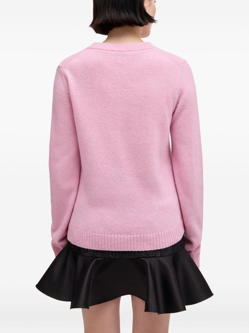 Maglione con intarsio in rosa Ganni - donna 