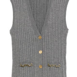 Gilet in maglia con bottoni in grigio Golden goose - donna 