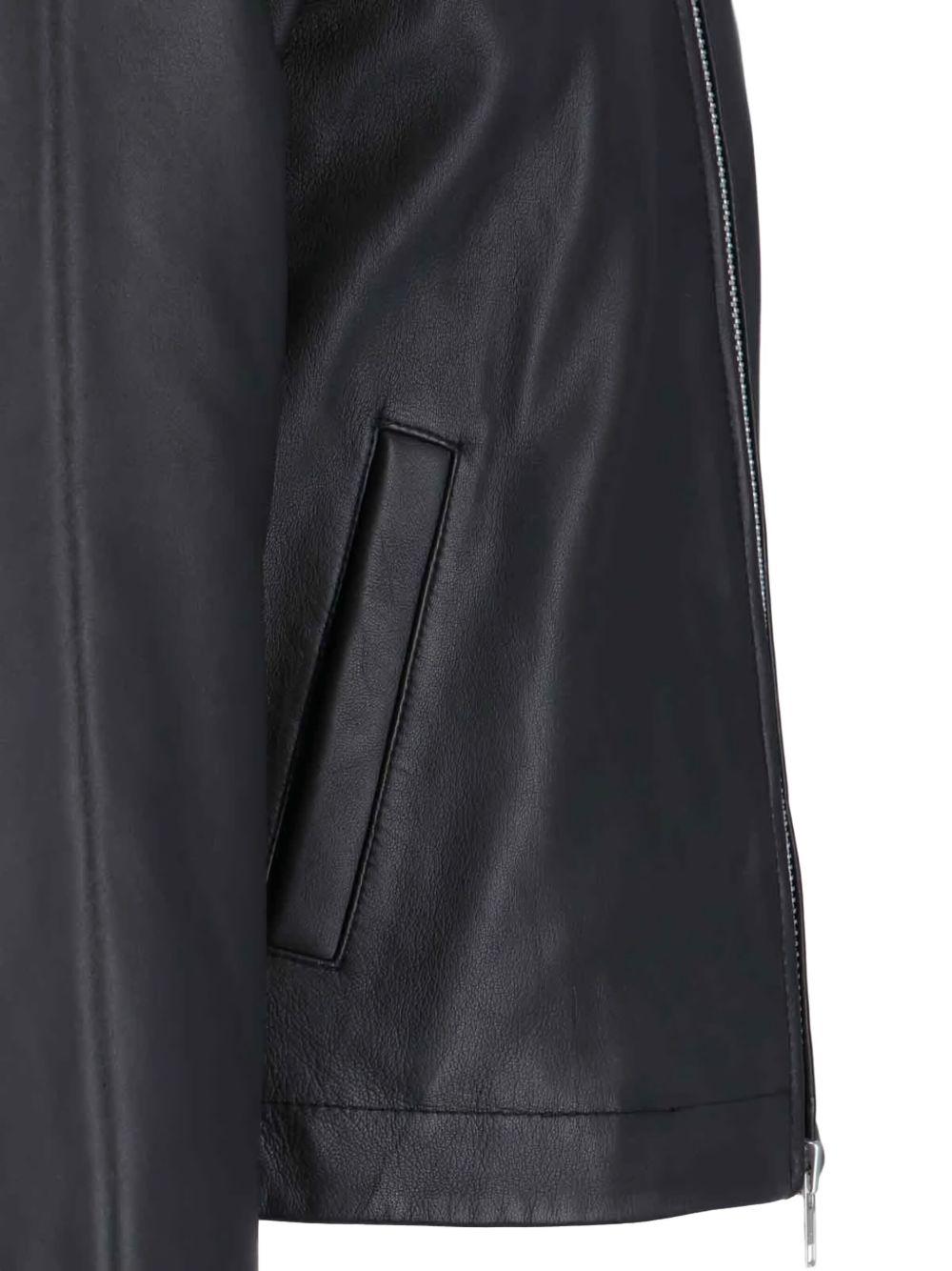 Giacca in pelle con zip in nero Sunflower - uomo 