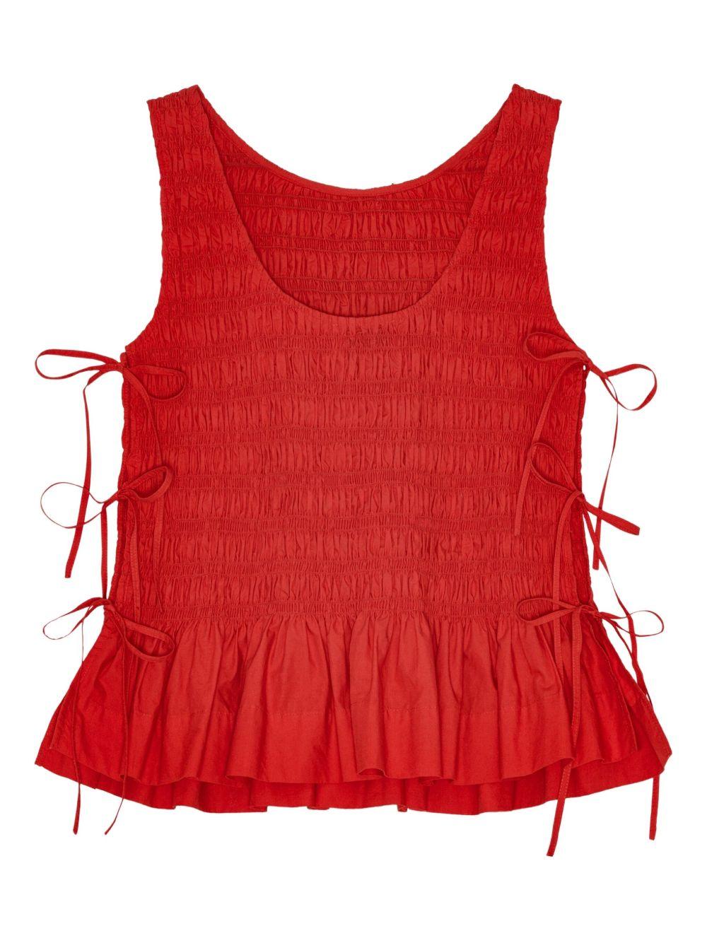 Top in chambray rosso Ganni - donna 