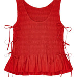 Top in chambray rosso Ganni - donna 