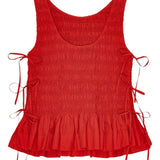 Top in chambray rosso Ganni - donna 