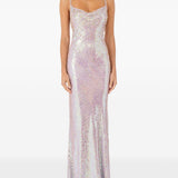 Abito da sera con paillettes foxx  in lilla Jenny packham- donna 