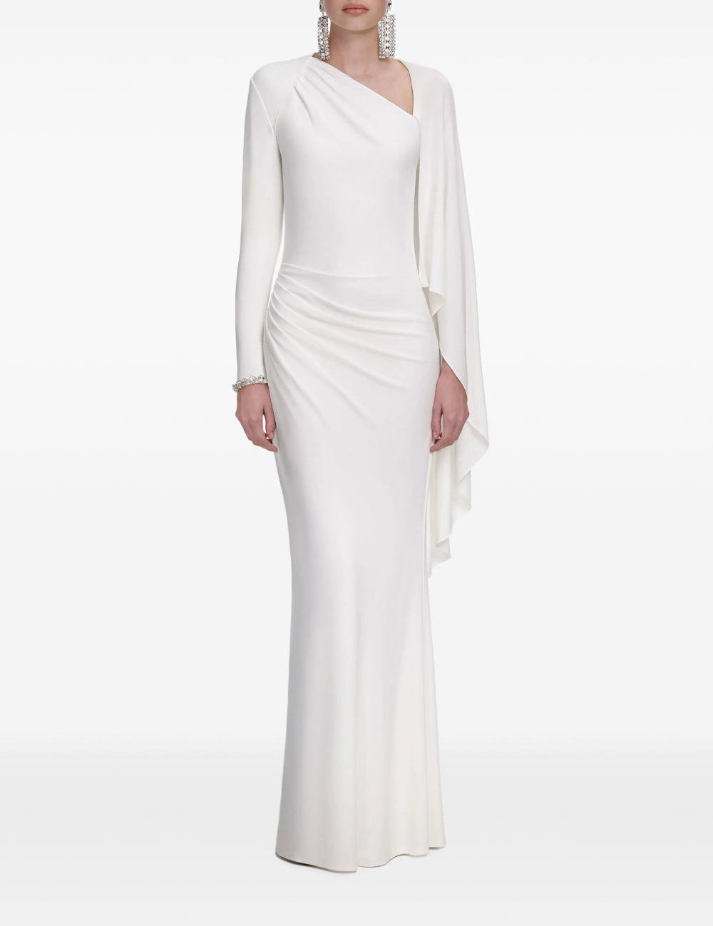 Abito lungo asimmetrico in bianco Self-Portrait - donna 