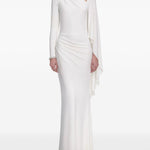 Abito lungo asimmetrico in bianco Self-Portrait - donna 