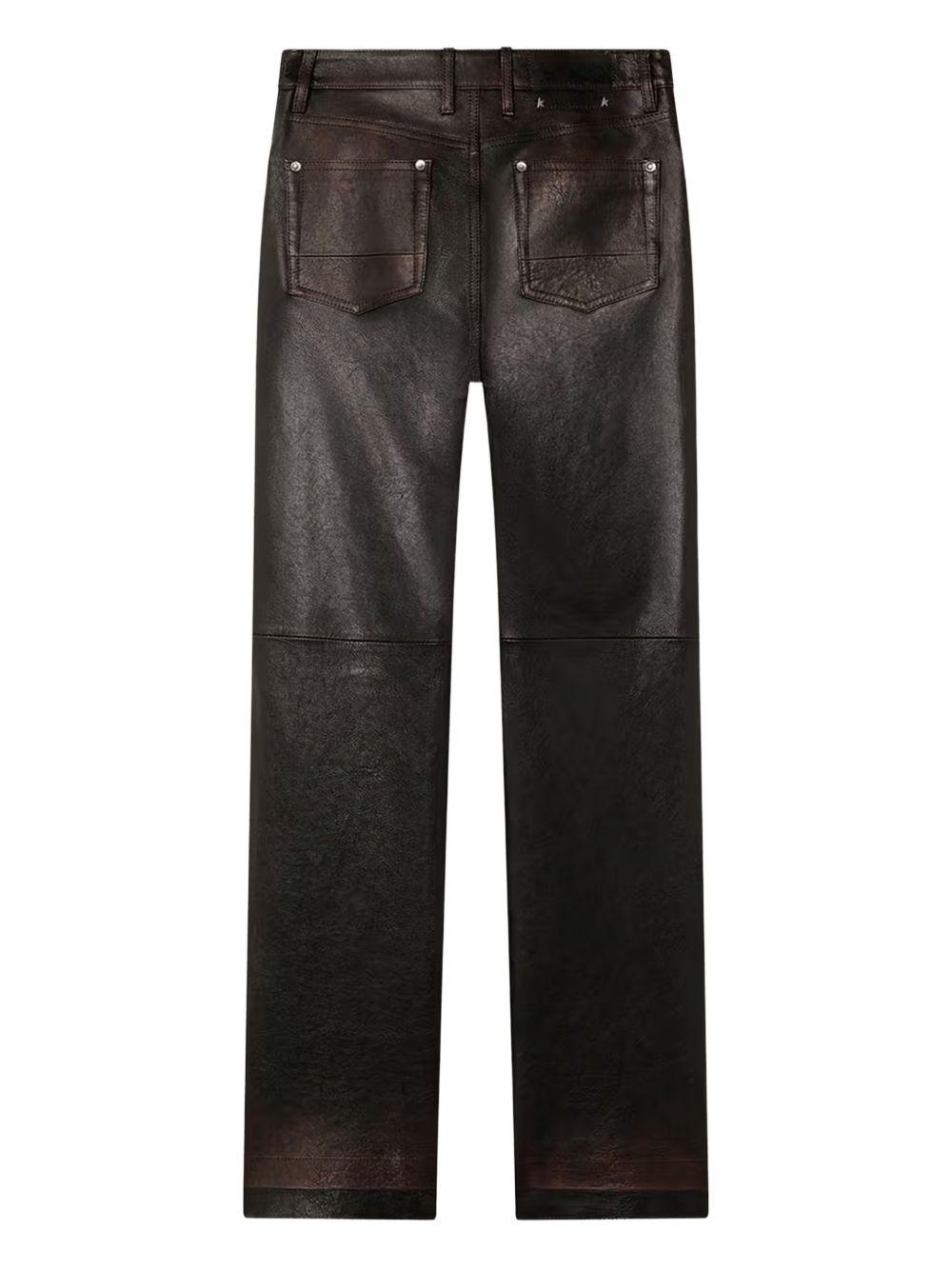 Jeans in pelle in nero Golden goose - donna 