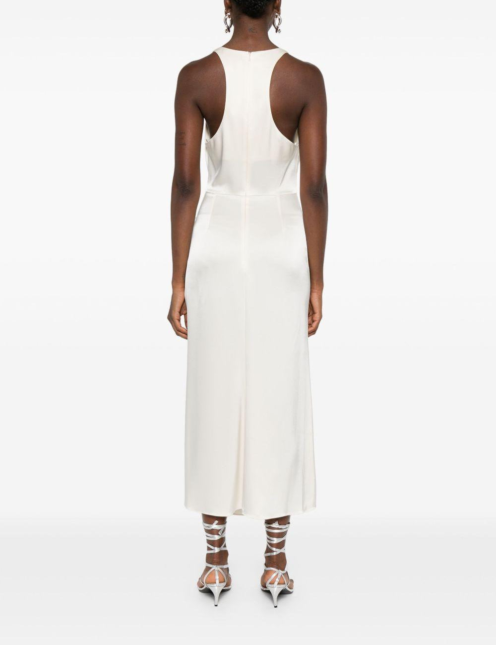 Abito con cristalli e spacco in avorio David koma - donna 